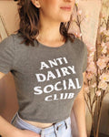 ANTI DAIRY SOCIAL CLUB GRAY CROP TOPS