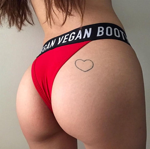 VEGAN BOOTY RED BIKINI BOTTOMS